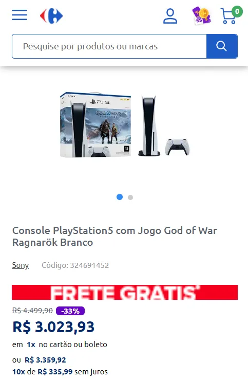 Console Playstation 5 825 GB Sony 4K com o Melhor Preço é no Zoom