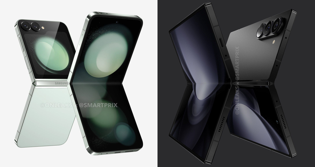 Galaxy Z Flip 6 e Z Fold 6 terão design atualiazdo com laterais retas (Imagem: Reprodução/Smartprix)