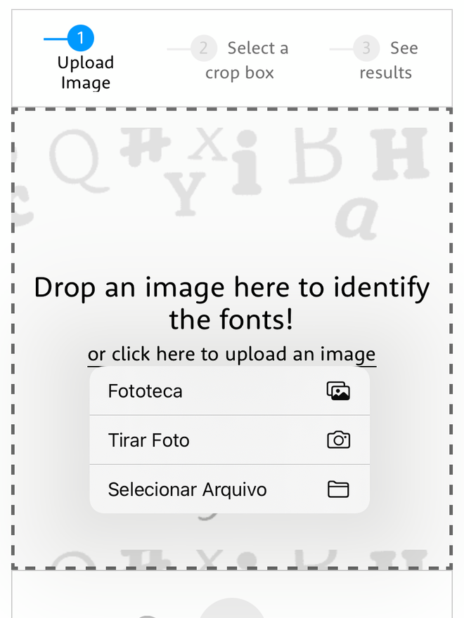 Clique no local indicado para escolher a imagem com tipografia - Captura de tela: Thiago Furquim (Canaltech)