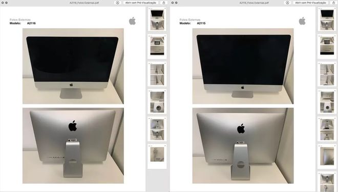 Fotos dos novos iMacs - Imagem: Anatel