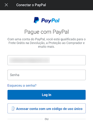Acesse o PayPal para confirmá-lo como forma de pagamento (Imagem: André Magalhães/Captura de tela)
