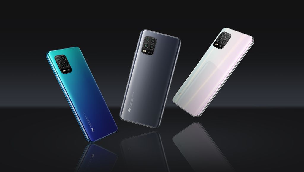 O Xiaomi Mi 10 Lite chegou nas cores Aurora Blue, Cosmic Gray e Dream White (Imagem: Divulgação/Xiaomi)
