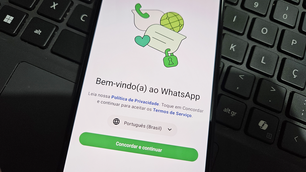 Tela inicial do WhatsApp antes do login com número