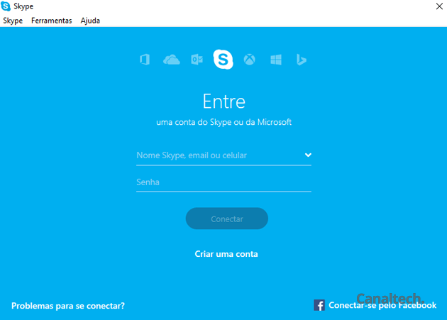 O Skype é um bom exemplo de app desktop disponível atualmente para as várias versões do Windows e funciona essencialmente a partir da área de trabalho
