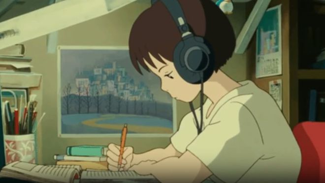 Shizuku Tsukishima, direto do filme Sussurros do Coração (Imagem: Reprodução/Studio Ghibli)