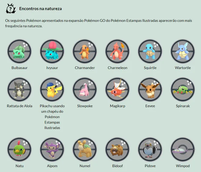 Pokémon GO do Pokémon Estampas Ilustradas