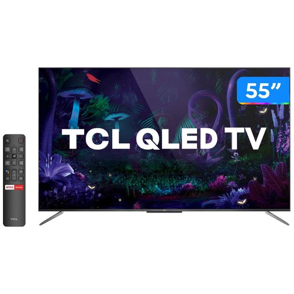 Smart TV 4K QLED 55” TCL C715 Android - Wi-Fi Bluetooth HDR 3 HDMI 2 USB [CUPOM]