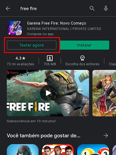 Como jogar Free Fire na Google Play Store sem instalar o jogo - 4gnews