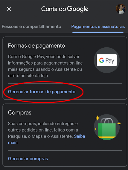 Prossiga para fazre alterações no Google Pay (Imagem: André Magalhães/Captura de tela)