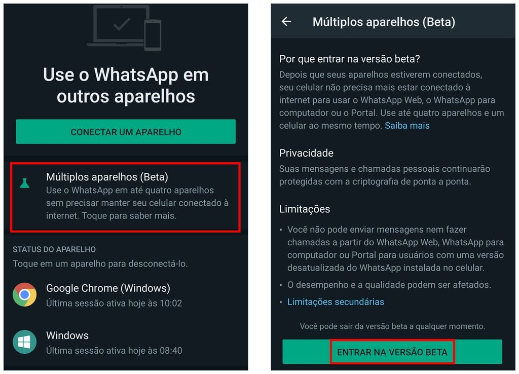 WhatsApp poderá ser usado em até quatro aparelhos ao mesmo tempo