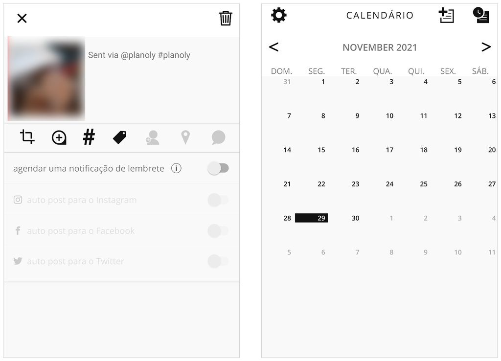 Planoly é popular app para organizar feed (Captura de tela: André Magalhães)