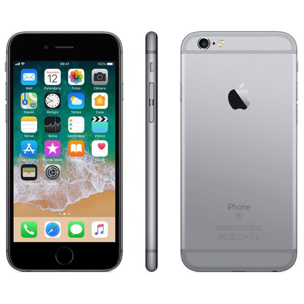 iPhone 6s Apple com 3D Touch, iOS 11, Sensor Touch ID, Câmera iSight 12MP, Wi-Fi, 4G, GPS, Bluetooth e NFC, 32GB, Cinza Espacial, Tela 4,7"