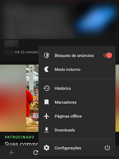Atalhos rápidos do navegador (Imagem: André Magalhães/Captura de tela)