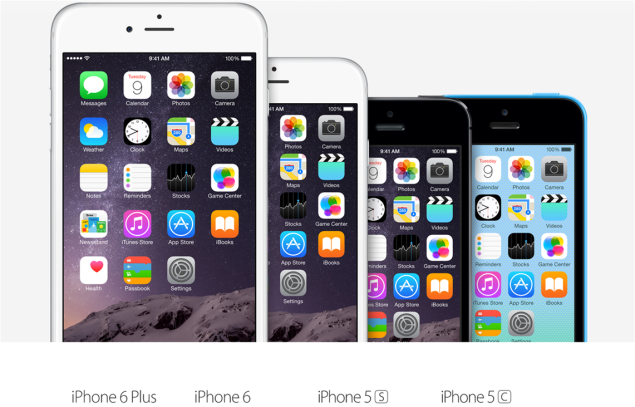 iPhone 5c, 5s, 6 e 6 Plus