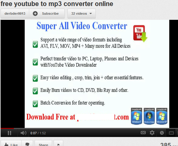 Golpe conversor MP3 YouTube