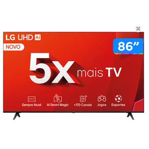 PARCELADO | Smart TV 86" 4K LG Ultra HD 86UT8050 com Processador a5 Ger7 AI, Alexa/Chromecast | CUPOM