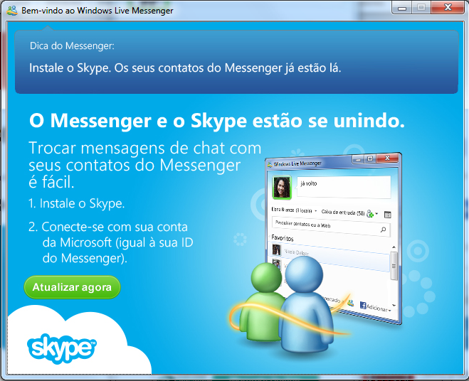 MSN migra para Skype