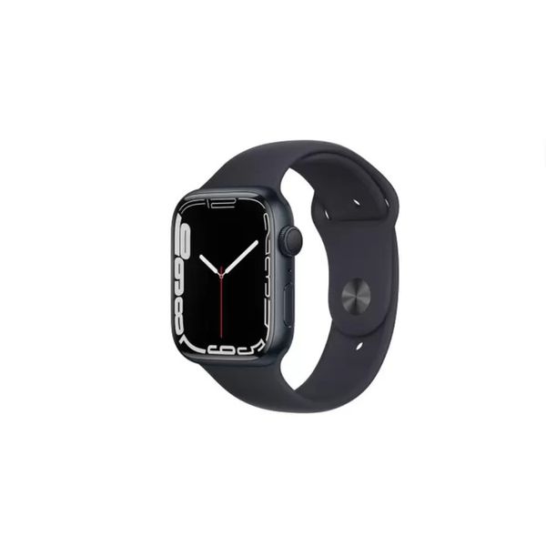 Apple Watch Series 7 GPS, 45mm caixa Meia-noite de alumínio Pulseira esportiva meia-noite