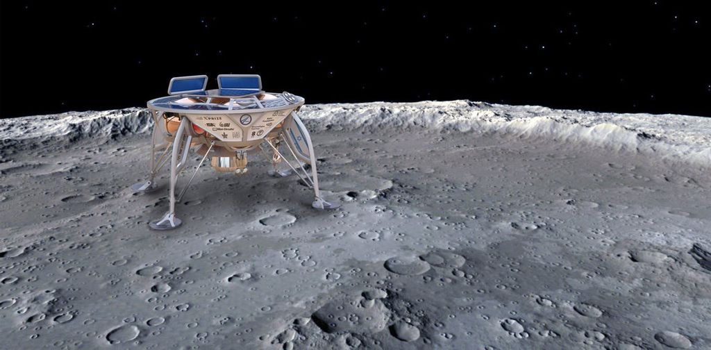 Conceito da nave Beresheet, enviada à Lua em fevereiro (Imagem: SpaceIL)