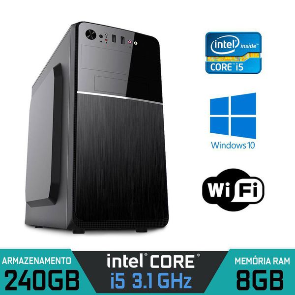 Computador Intel Core i5 3.1Ghz RAM 8GB SSD 240GB WI-FI Windows 10 - Alfatec