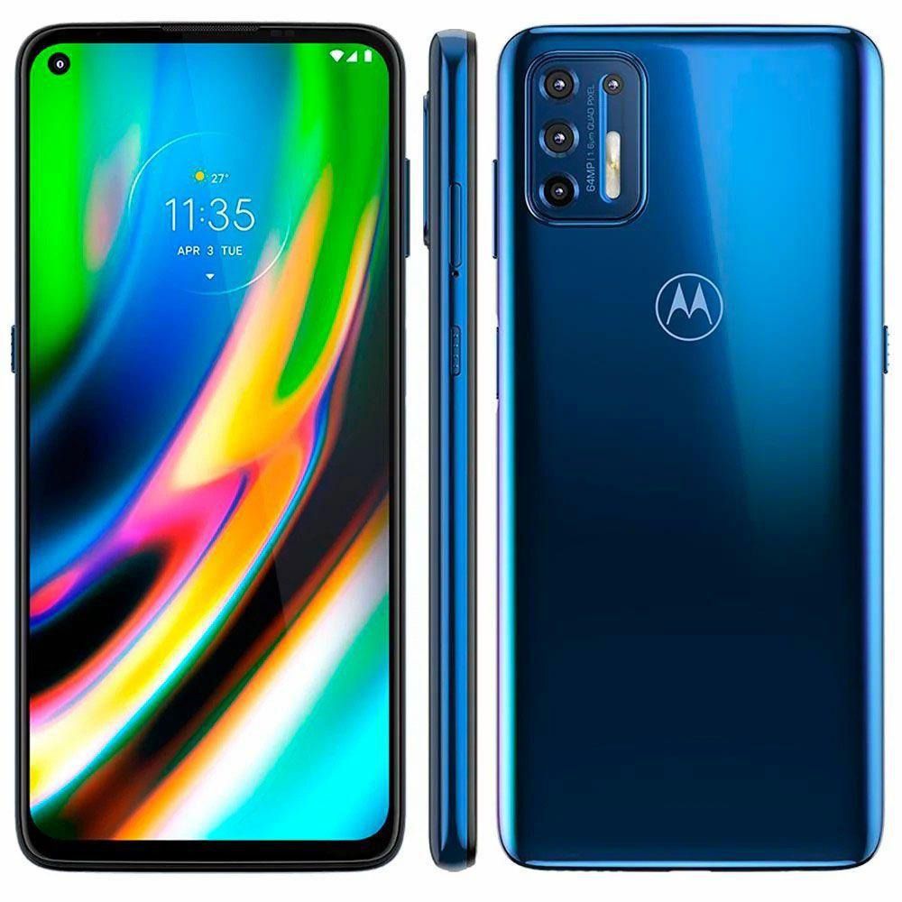 Smartphone Motorola G9 Plus 128gb 4g Câmera Quádrupla 64mp 8mp 2mp 2mp Frontal 16mp Azul Índigo 9238