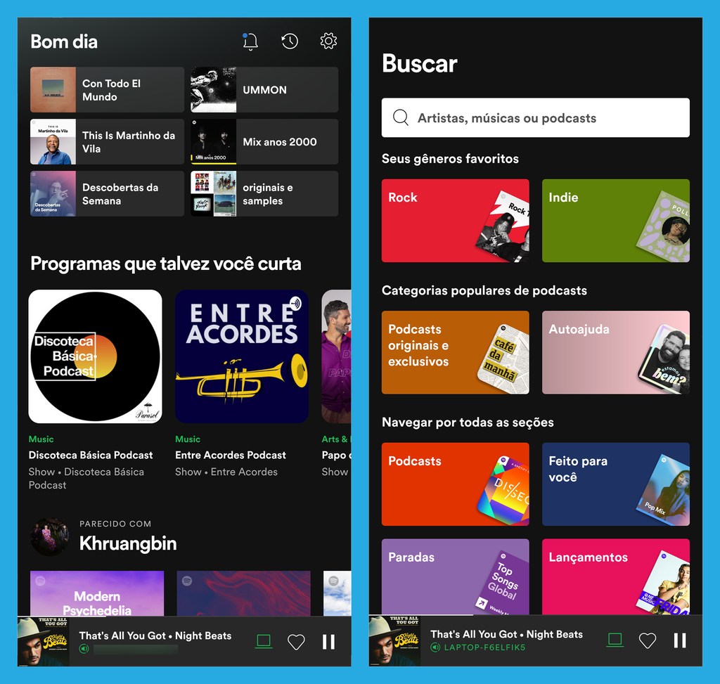 Spotify é uma opção muito popular entre os streamings de música (Imagem: André Magalhães/Captura de tela)