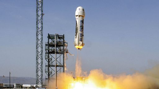 Blue Origin envia arte e ciência ao espaço na 6ª missão do foguete New Shepard
