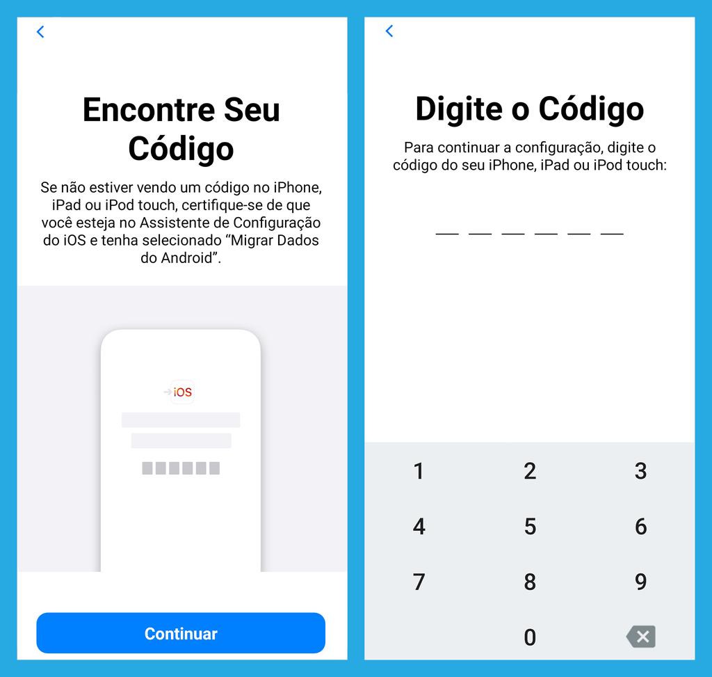 Use o app para transferir dados ao seu iPhone (Imagem: André Magalhães/Captura de tela)