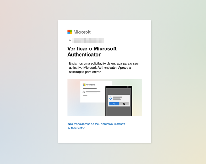 Para cada novo acesso à sua conta Microsoft, você terá de autorizar a solicitação pelo app no celular (Captura de tela: Caio Carvalho/Canaltech)