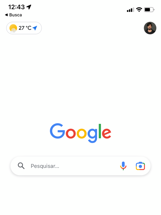 O app Google facilita as pesquisas com o widget na Tela de início - Captura de tela: Thiago Furquim (Canaltech)