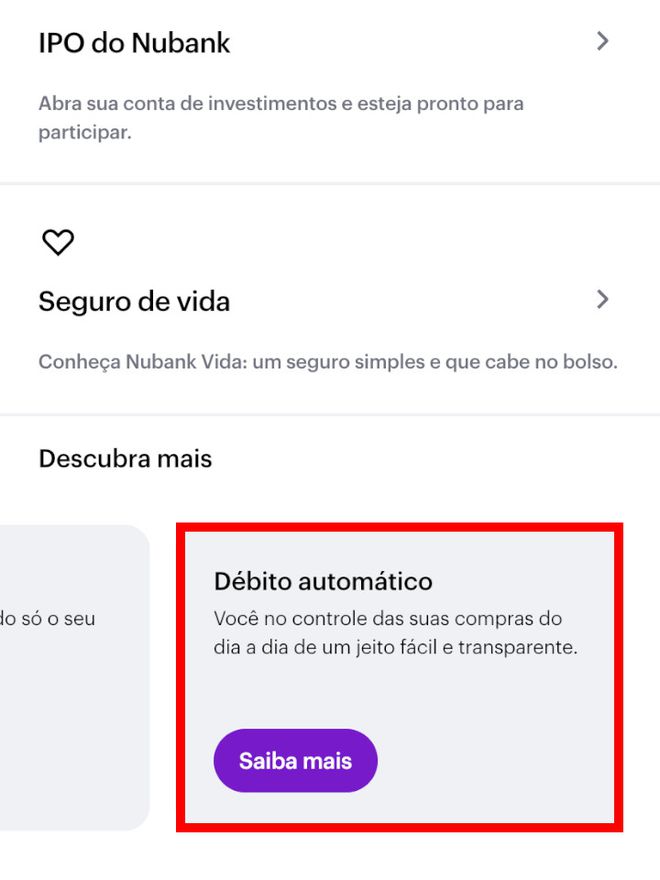 Nubank: veja como cancelar uma conta em débito automático