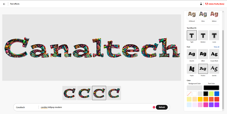 Adobe Firefly Text effects 3