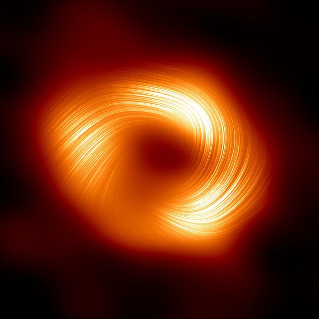 Imagem de luz polarizada do M87* (Imagem: Reprodução/EHT Collaboration)