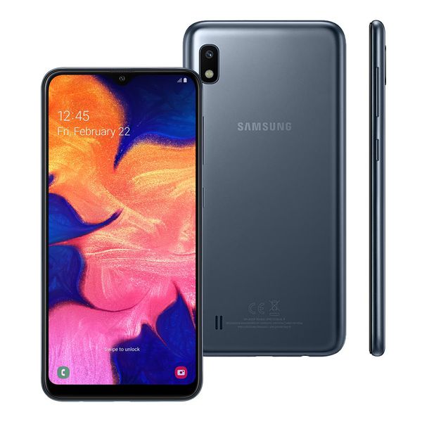 Smartphone Samsung Galaxy A10 Preto 32GB, Tela Infinita de 6.2", Câmera Traseira 13MP, Dual Chip, Android 9.0 e Processador Octa-Core