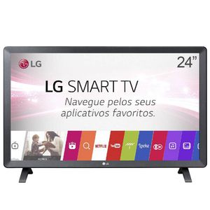 Smart TV ou Monitor LG 24" LED Wi-Fi webOS 3.5 DTV Time Machine Ready Bivolt 24TL520S Preto