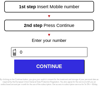 Formulário que pede o número do celular para permitir um download, por exemplo  (Imagem: Google)