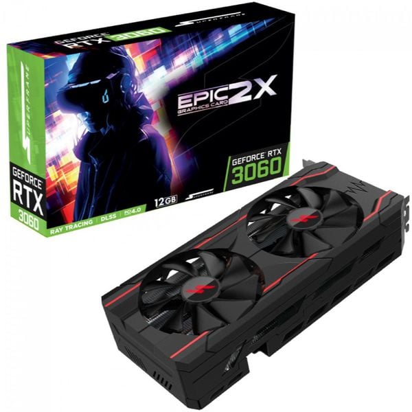 Placa de Vídeo SuperFrame NVIDIA GeForce RTX 3060 EPIC 2X, 12GB, GDDR6, DLSS, Ray Tracing