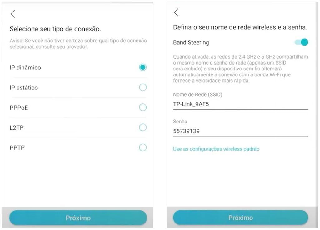 Configure a rede no aplicativo (Imagem: Reprodução/TP-Link)