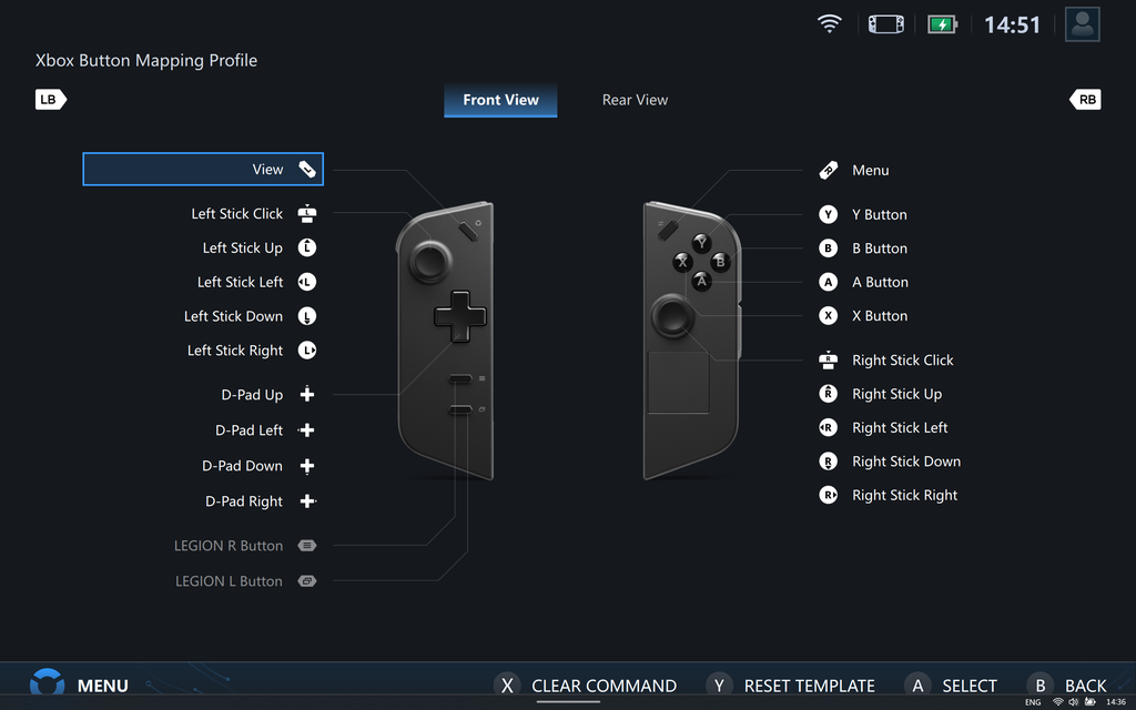 Controles Legion TrueStrike têm mesma disposição de botões do gamepad do Xbox. (Imagem: Daniel Trefilio / Canaltech)