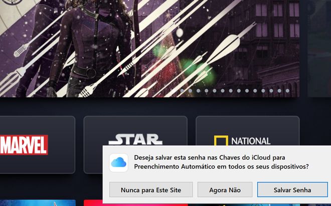 iCloud permite salvar novas senhas no Chrome (Captura de tela: André Magalhães)