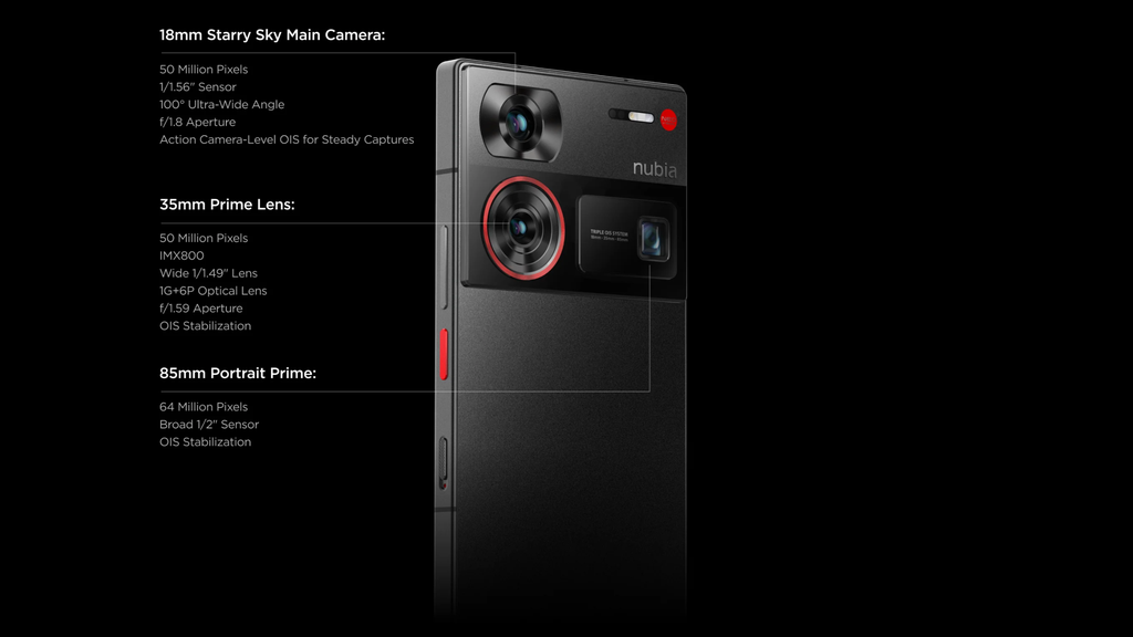 Nubia Z60 Ultra estreia com rara lente de vidro e recarga de 80 W