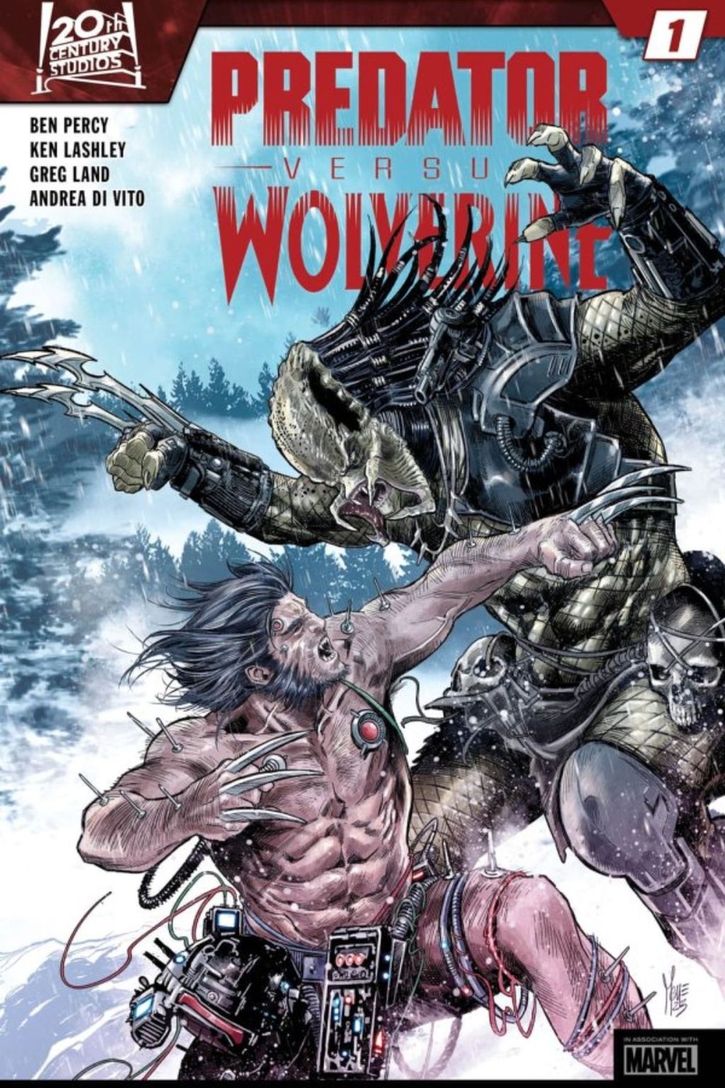 Primeira edição de Predator vs Wolverine foi lançada na semana passada nos EUA (Imagem: Reprodução/20th Century Studios e Marvel Comics)