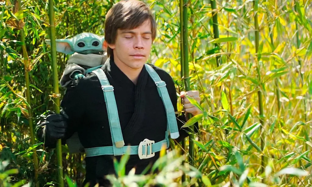 Grogu preferiu deixar de ser aluno de Luke para continuar viajando com o mandaloriano (Imagem: Reprodução/Lucasfilm)