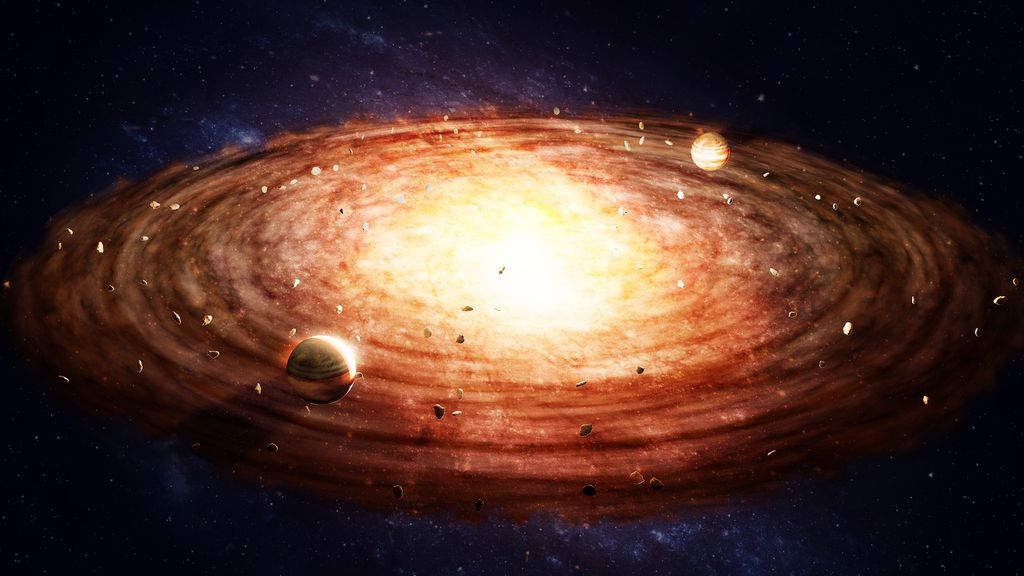 Disco protoplanetário ao redor do jovem Sol (Imagem: Shutterstock)