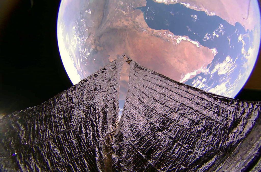 Uma imagem do Chifre da África e do Golfo de Áden, tirada por uma câmera do LightSail 2 em 19 de janeiro de 2020