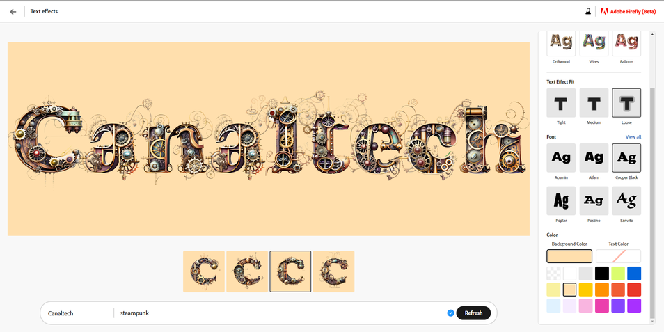 Adobe Firefly Text effects 2