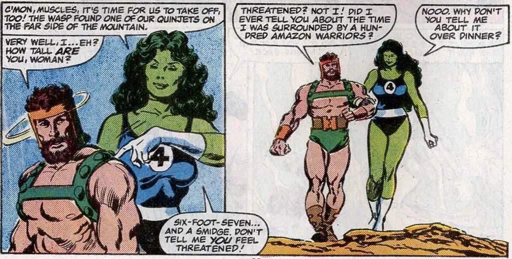 Hércules e a Mulher-Hulk têm história nos quadrinhos. Mas e no MCU? (Imagem: Reprodução/Marvel Comics)