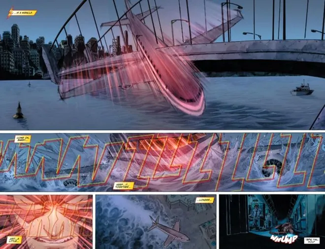 Flash salva uma avião em situação semelhante a The Boys (Imagem: Reprodução/DC Comics)