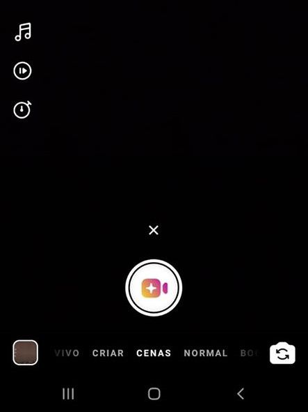 A função "Cenas" do Instagram torna possível usar "efeitos especiais" em seus vídeos (Captura de tela: Ariane Velasco)