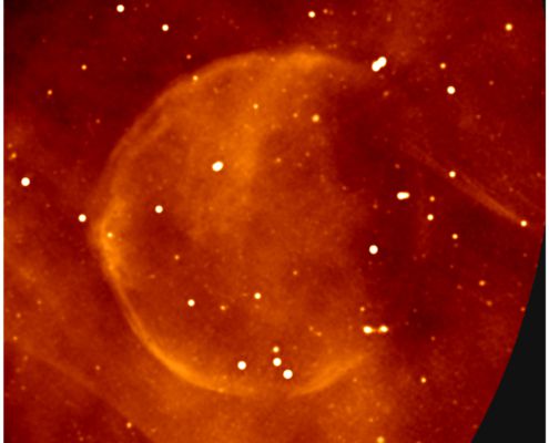 Uma rara supernova esférica descoberta no mosaico do centro galáctico (Imagem: Reprodução/I. Heywood/SARAO)